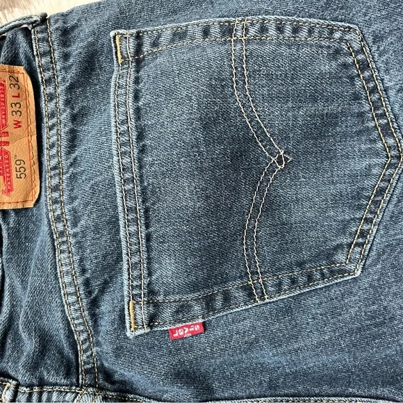 Dark wash Levi’s 559 (32x32) good condition. - Picture 4 of 4